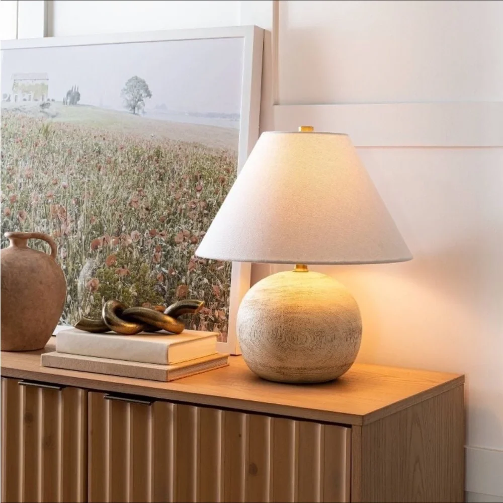 Medium Faux Wood Table Lamp Brown - Threshold™ designed with Studio McGee